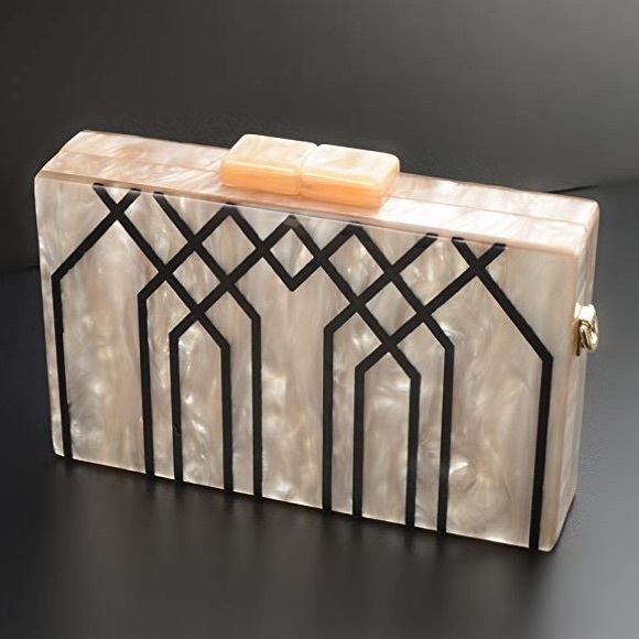 Handbags - Champagne Acrylic Clutch